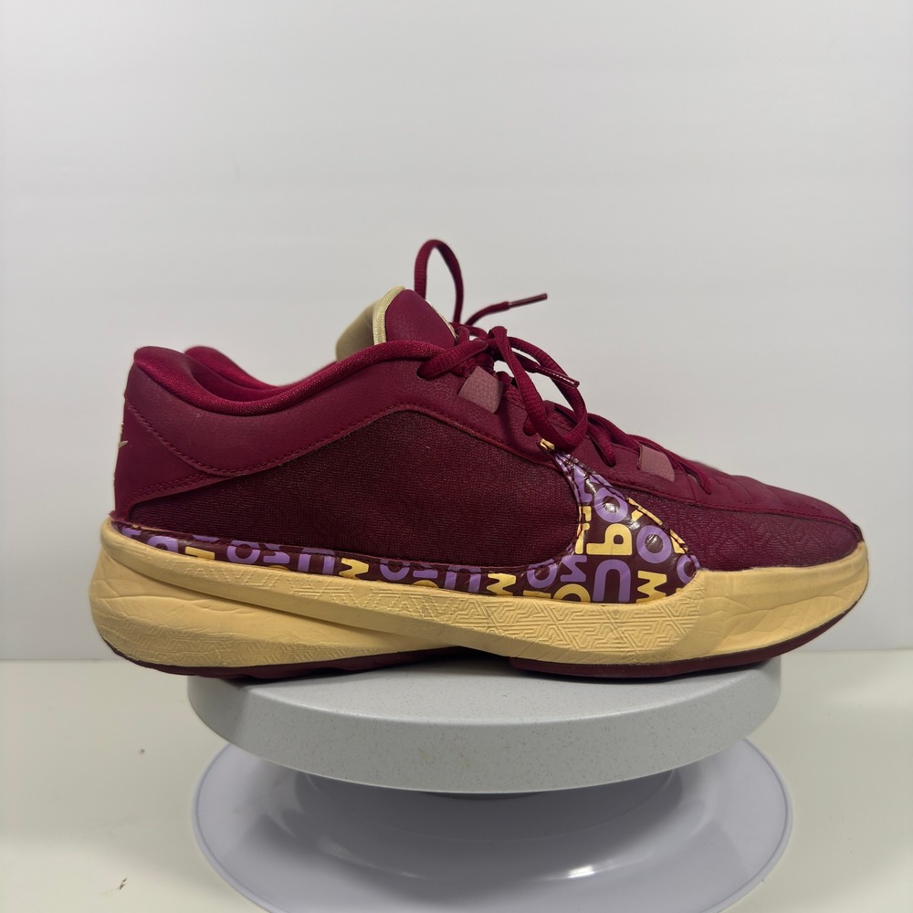 Nike Zoom‎ Freak 5 BooBasketball Shoes Burgundy Gold Men's Size 10 Giannis - Picture 7 of 16